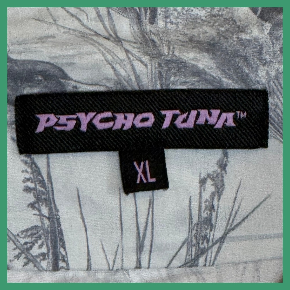 Psycho Tuna Mens XL Duck Hunting Dog Print Short Sleeve Button Down Shirt Grey - Picture 3 of 4